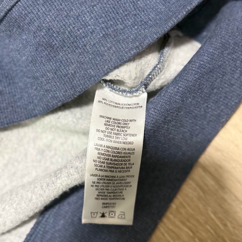 Calvin Klein Cropped Hoodie Blue Logo Size M - Picture 7 of 8